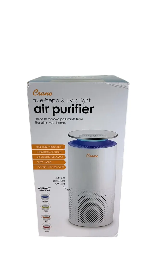 Crane True HEPA Tower Air Purifier with UV Light