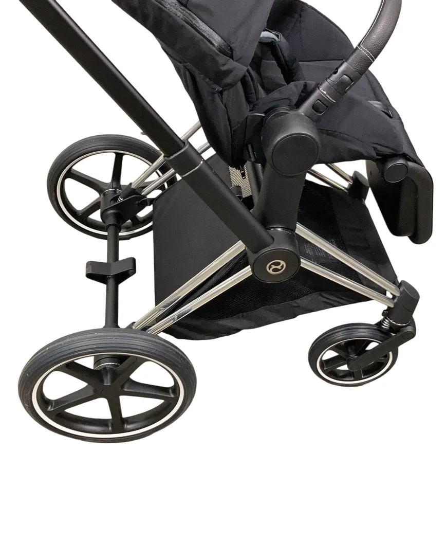 Cybex PRIAM Stroller, 2021, Chrome With Black Details, Deep Black