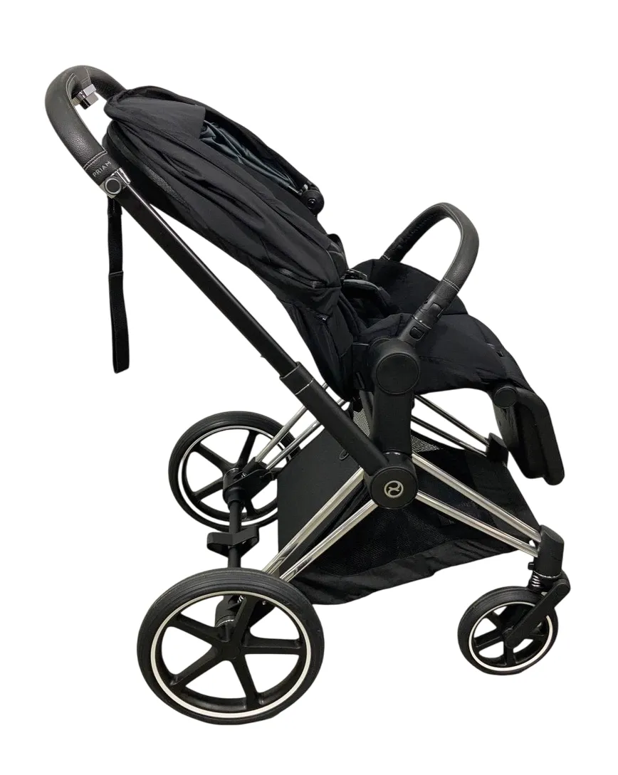 Cybex PRIAM Stroller, 2021, Chrome With Black Details, Deep Black