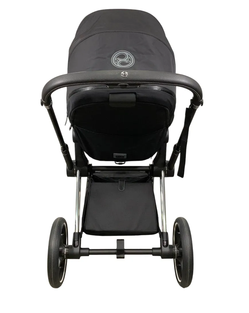 Cybex PRIAM Stroller, 2021, Chrome With Black Details, Deep Black
