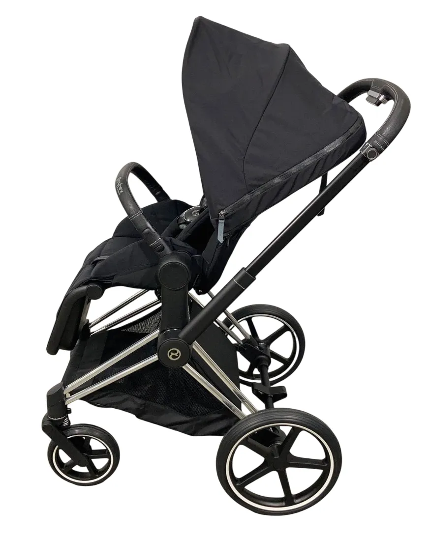 Cybex PRIAM Stroller, 2021, Chrome With Black Details, Deep Black