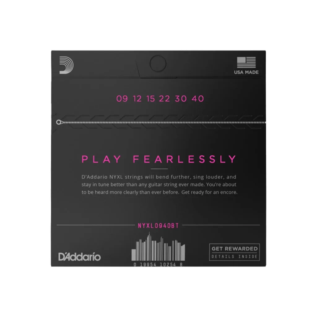 D'Addario NYXL0940BT NYXL Nickel Wound Electric Guitar Strings - .009-.040 Balanced Tension Super Light