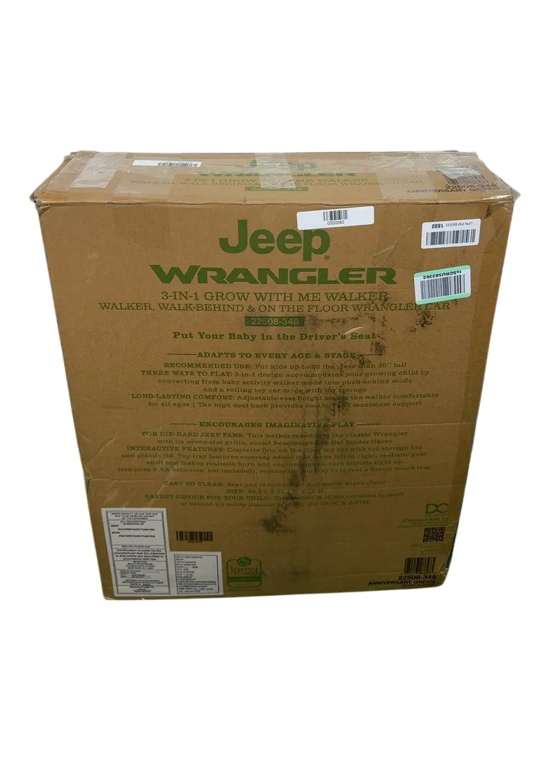 Delta Children Jeep Classic Wrangler 3-in-1 Grow With Me Walker, Anniversary Green