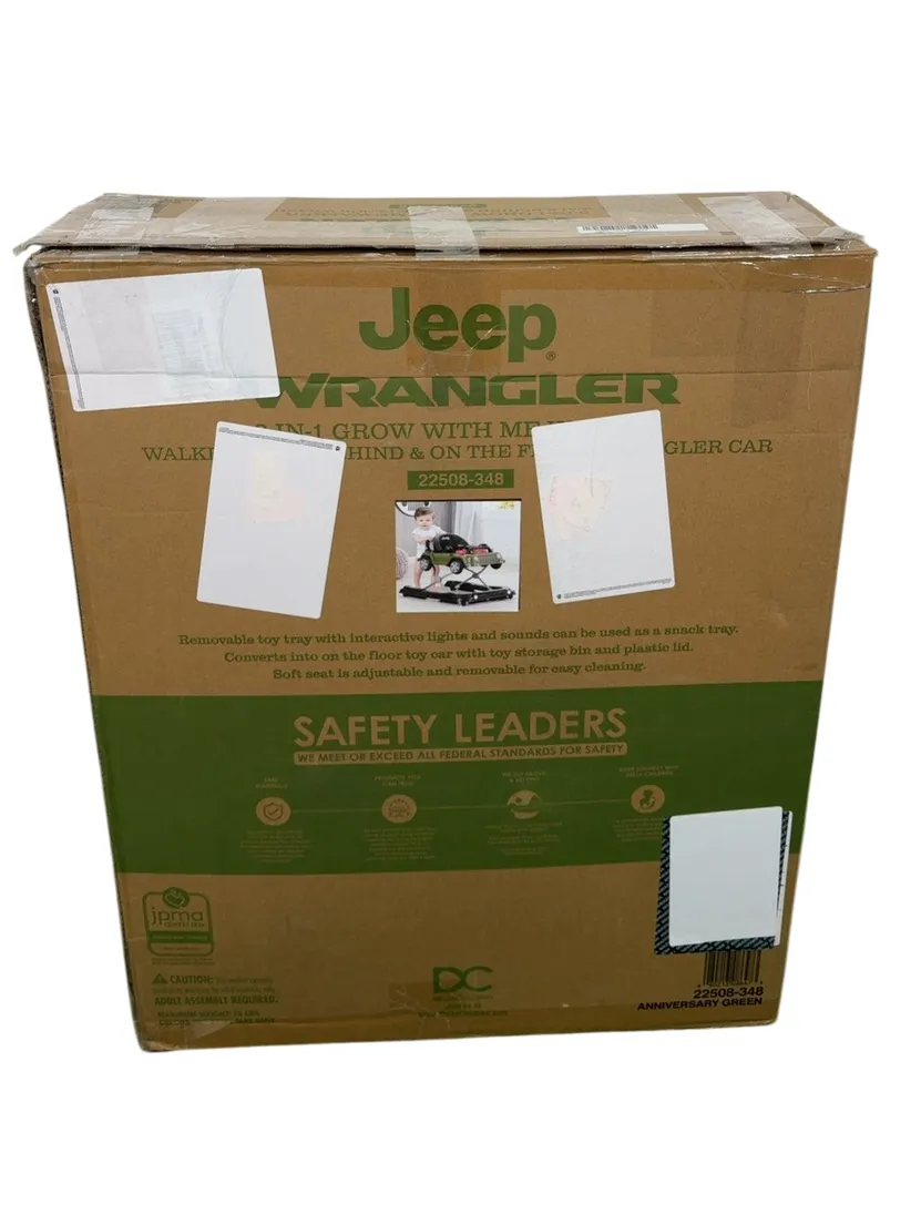 Delta Children Jeep Classic Wrangler 3-in-1 Grow With Me Walker, Anniversary Green