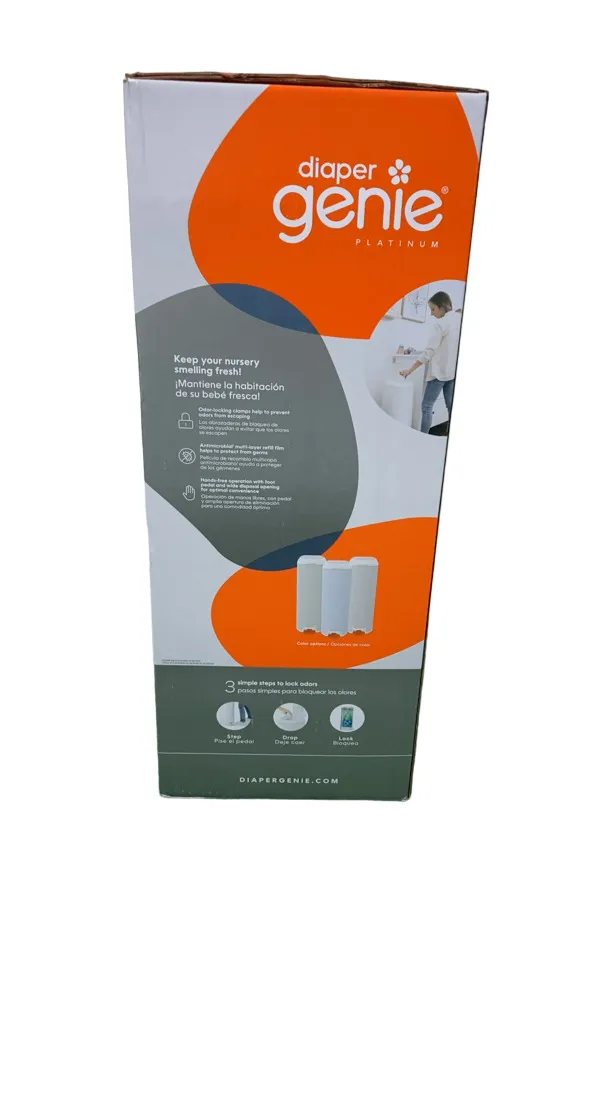 Diaper Genie Platinum Diaper Pail, White