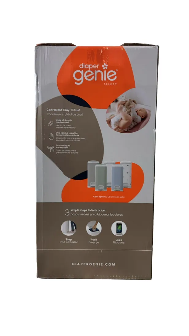 Diaper Genie Select Diaper Pail Gift Set, Lily White