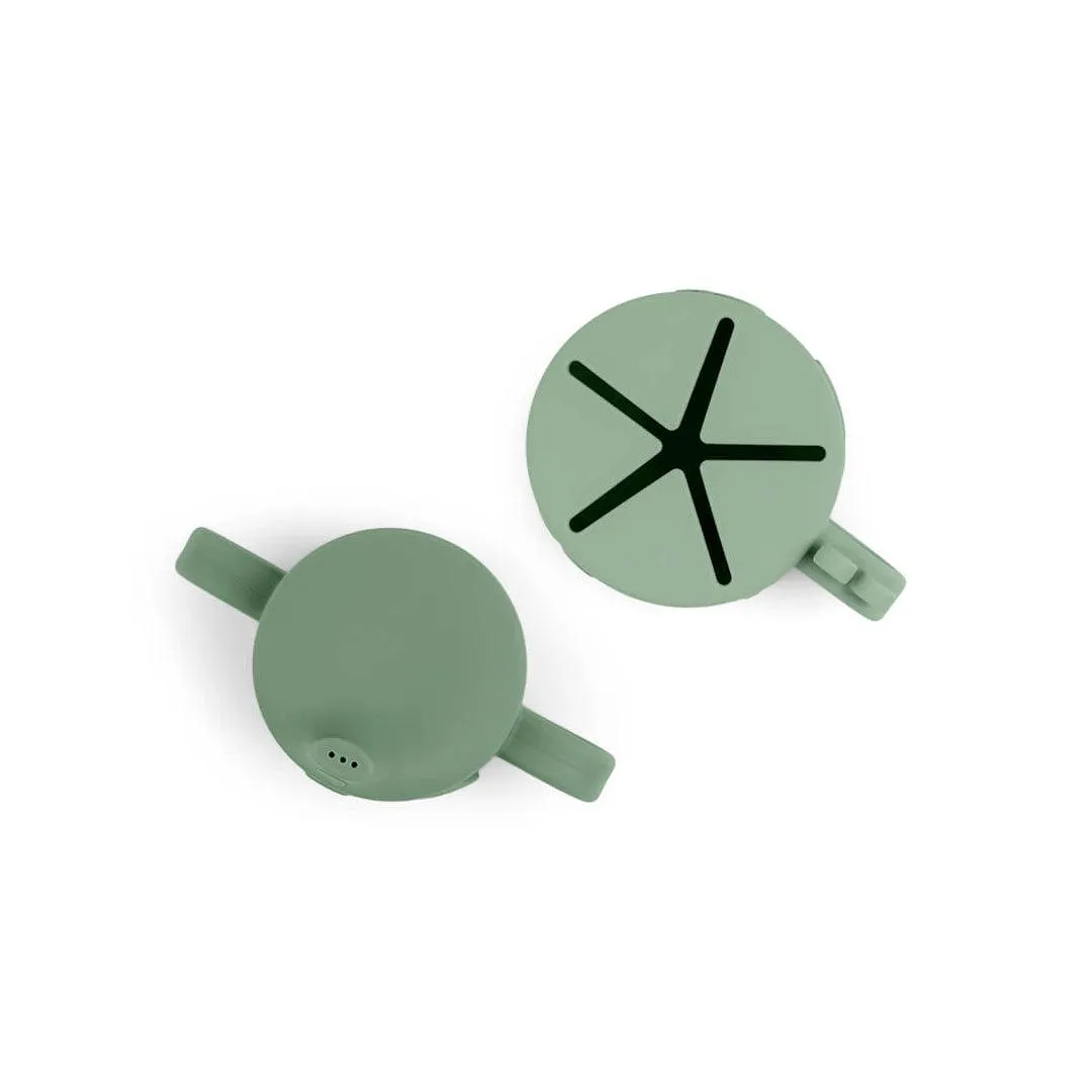 Done by Deer Peekaboo Spout/Snack Cup Set - Green - Deer Friends