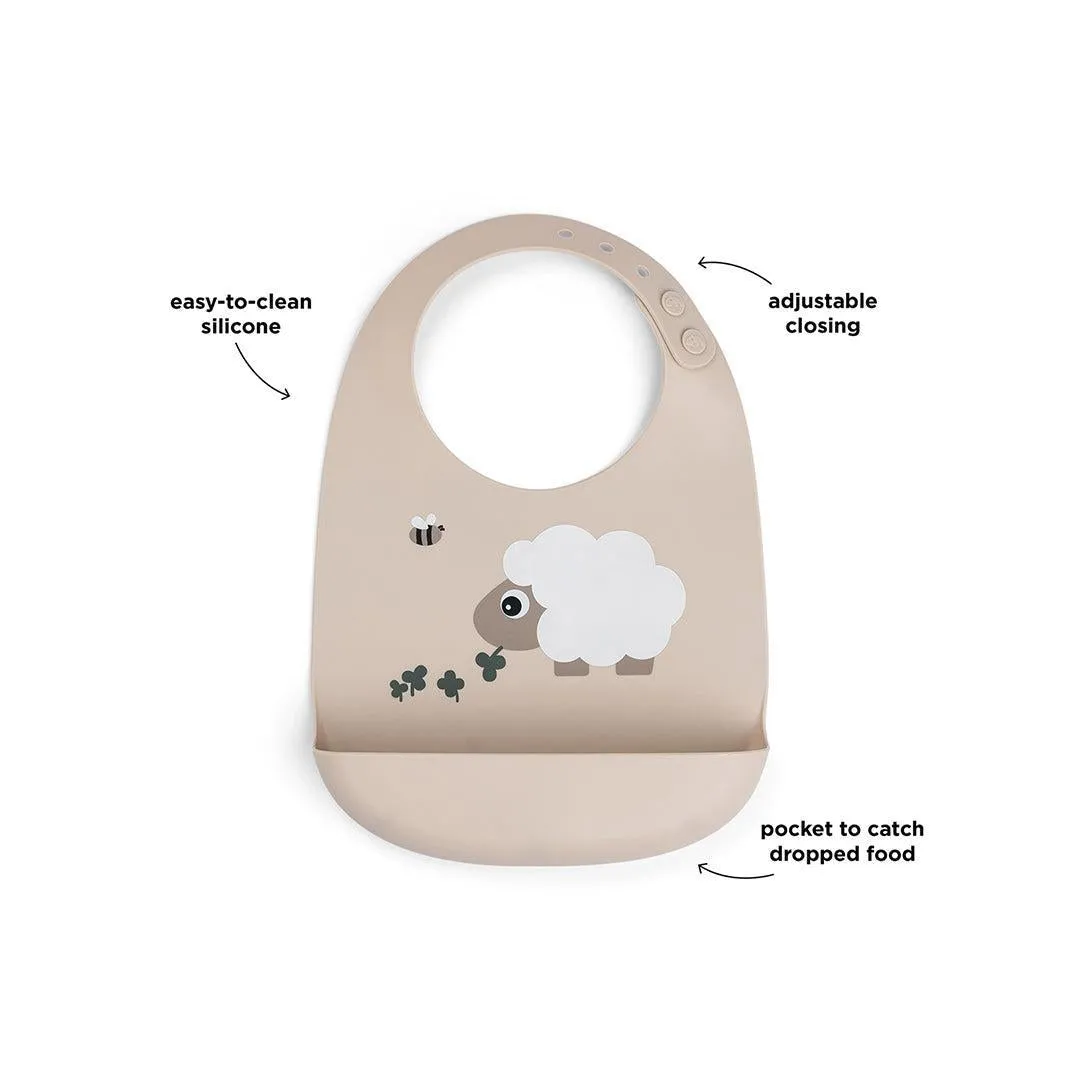 Done By Deer Silicone Bib - Sheepy Sand
