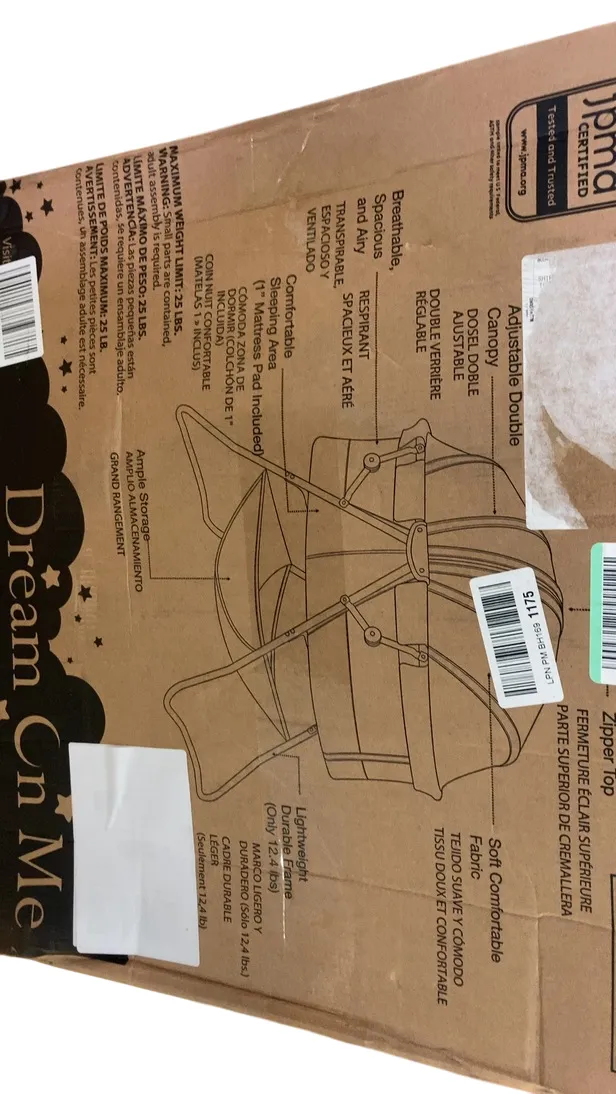 Dream On Me Karley Bassinet, Black, Original
