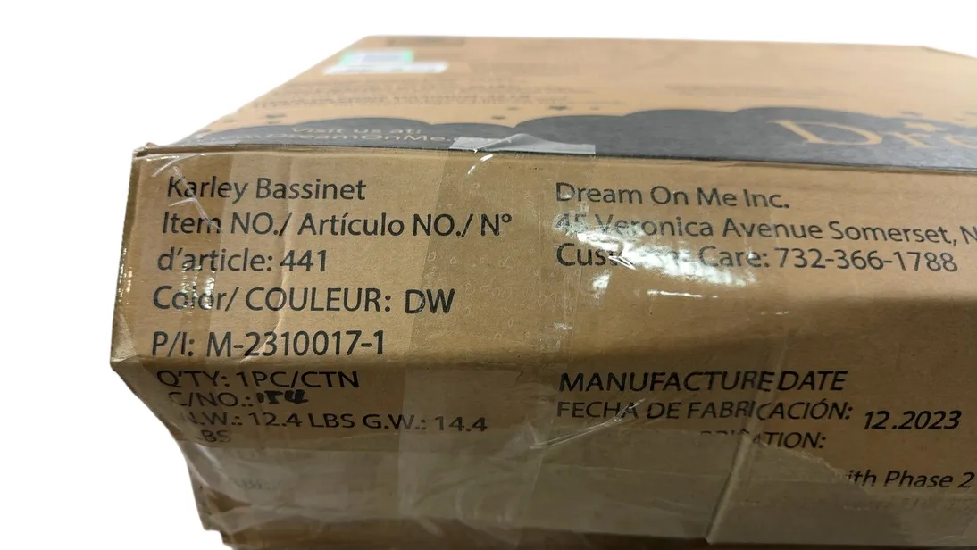 Dream On Me Karley Bassinet, Dove White, Original