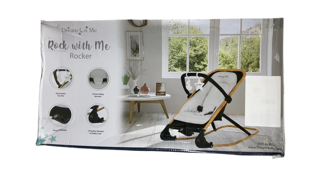 Dream On Me Rock with me 2-in-1 Rocker and Stationary Seat, Grey