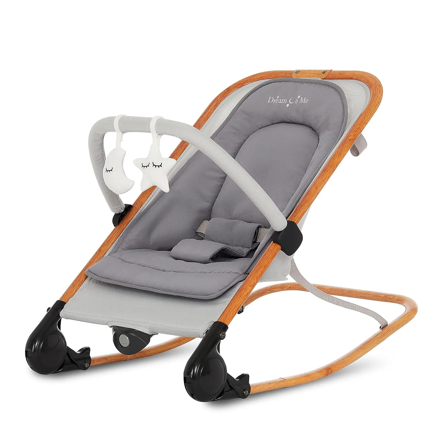 Dream On Me Rock with me 2-in-1 Rocker and Stationary Seat, Grey