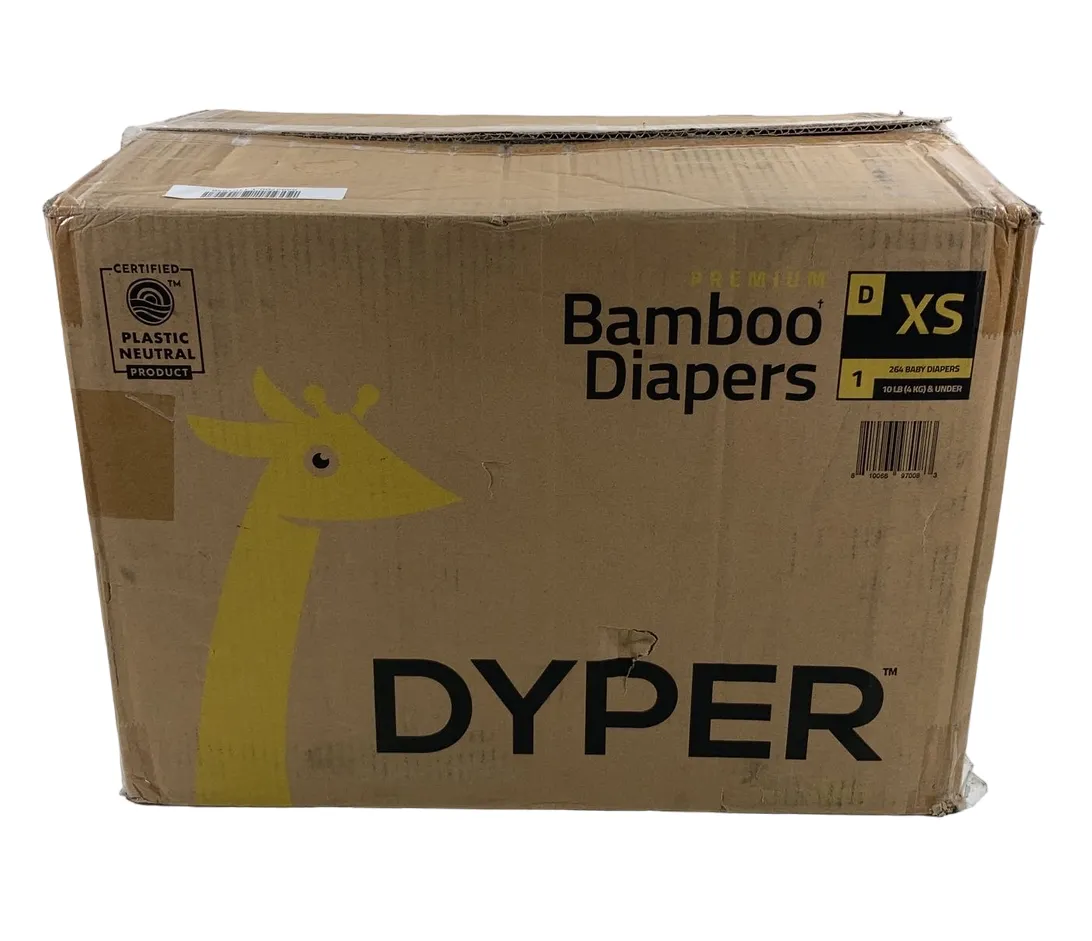 DYPER Bamboo Diaper Box, XS (10 Pounds and Under), 264 count