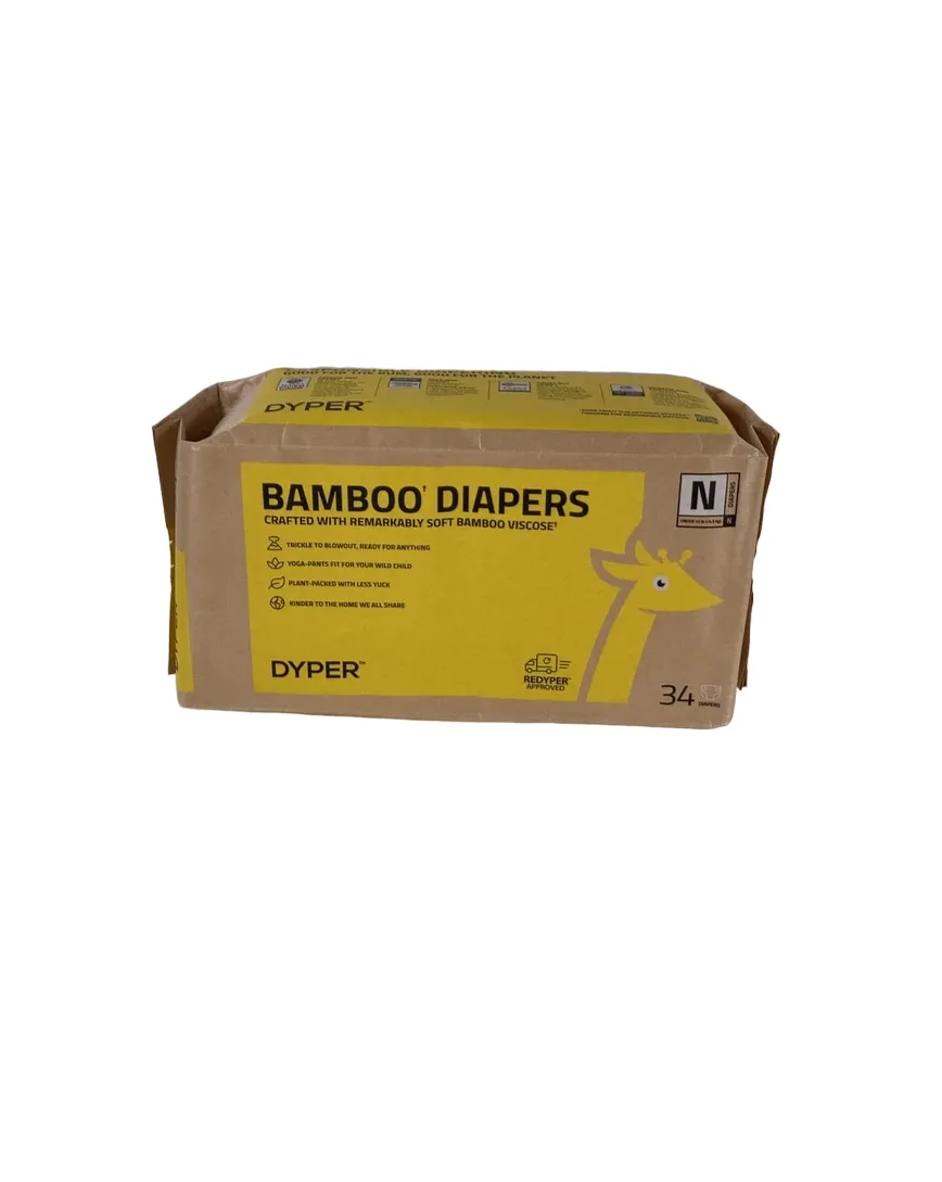 DYPER Bamboo Diapers, Newborn, 34 Count