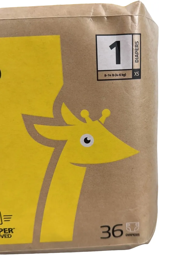 DYPER Bamboo Diapers, Size 1, 36 Count