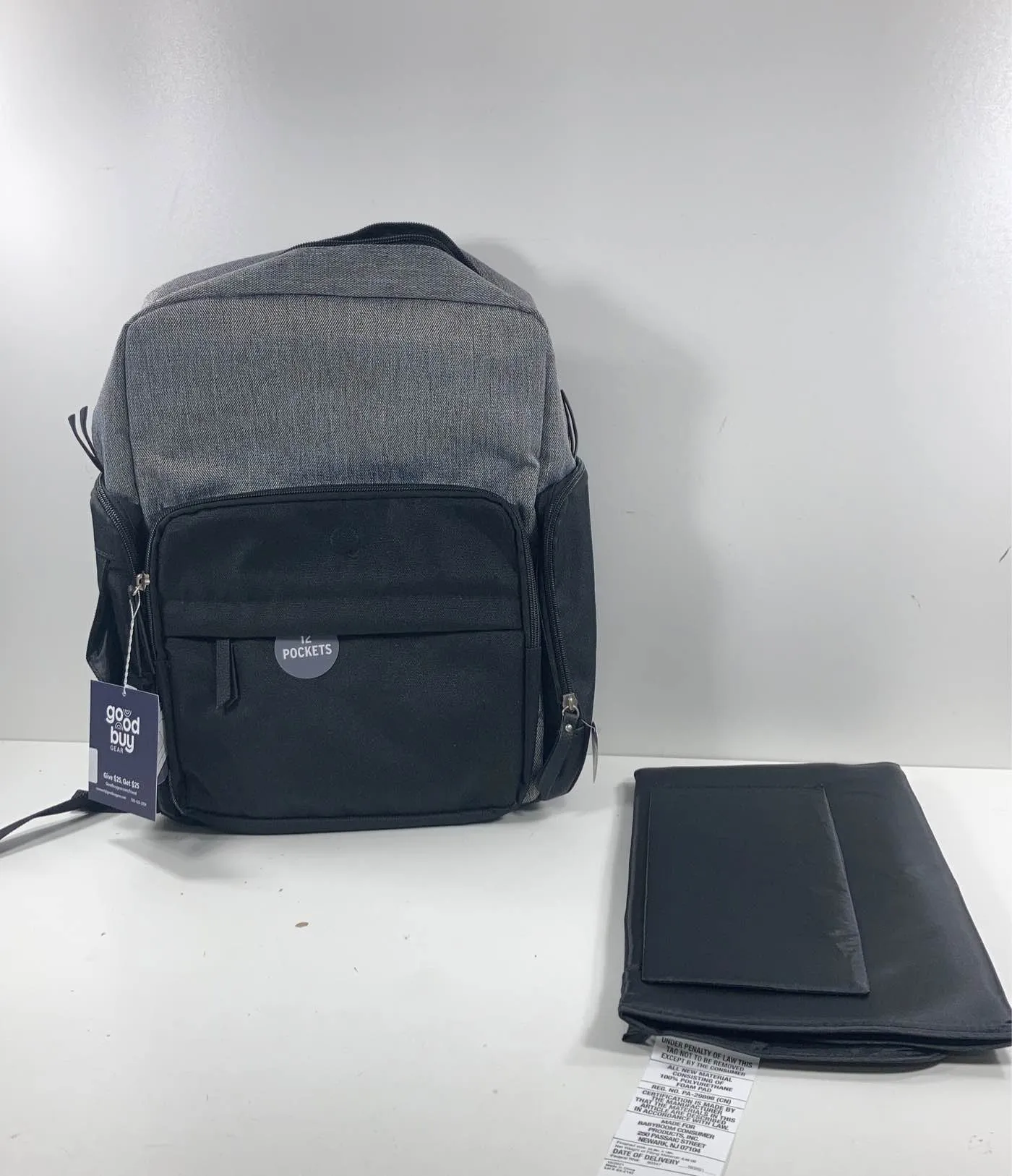 Eddie Bauer Cascade Backpack Diaper Bag, Black/Grey