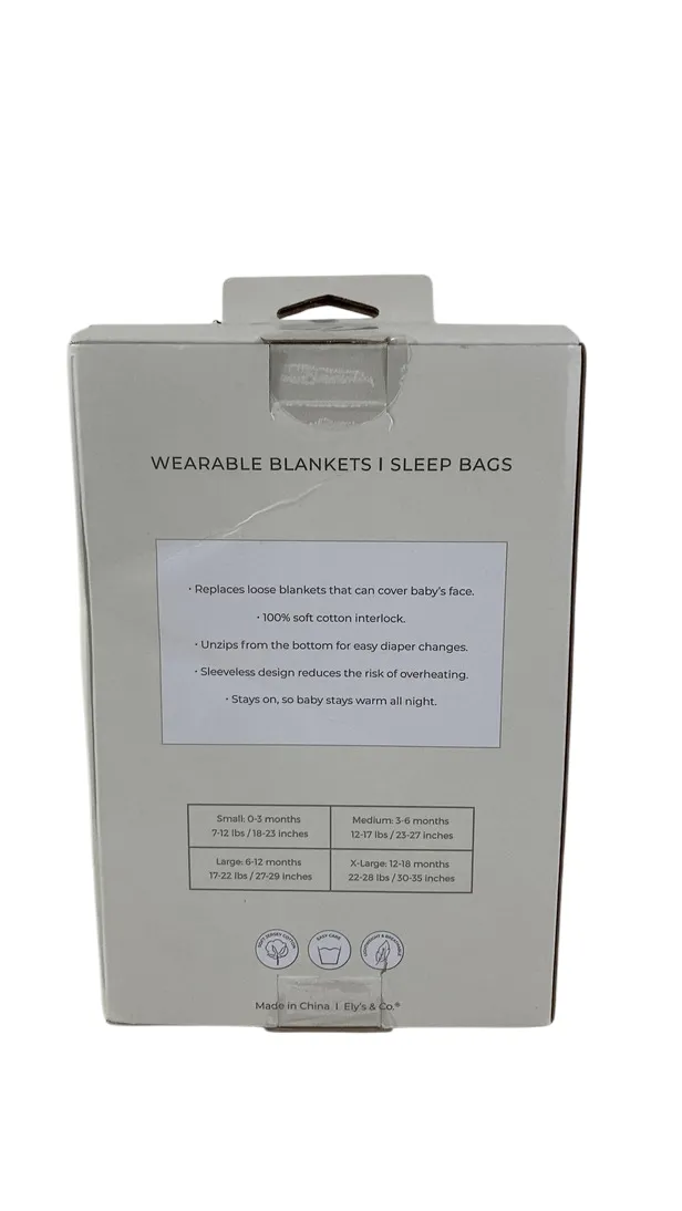 Ely's & Co. Wearable Blanket Baby Sleep Bag, Blue Leaf & Stripes