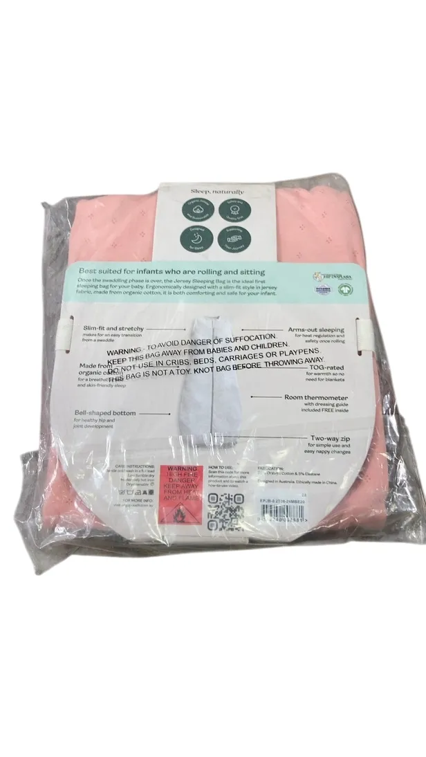 ErgoPouch Jersey Sleeping Bag, Berries, 8-24 months, 0.2 TOG