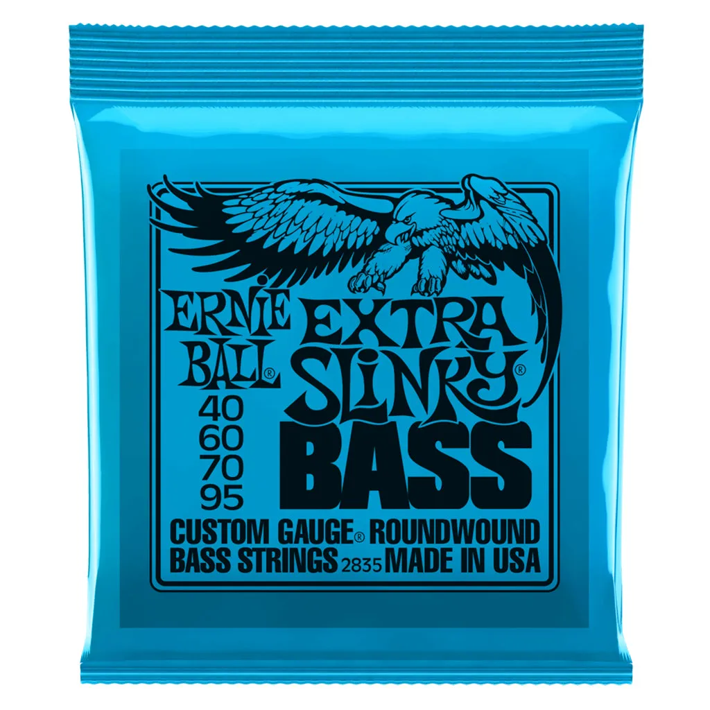 Ernie Ball Extra Slinky Nickel Wound Electric Bass String, 40-95 Gauge