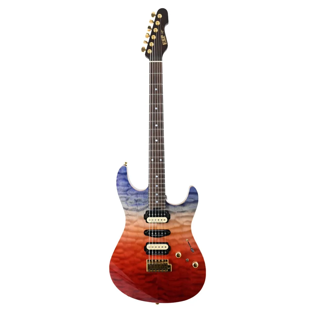 ESP Custom Shop Snapper CTM Electric Guitar - Blue Red Gradation
