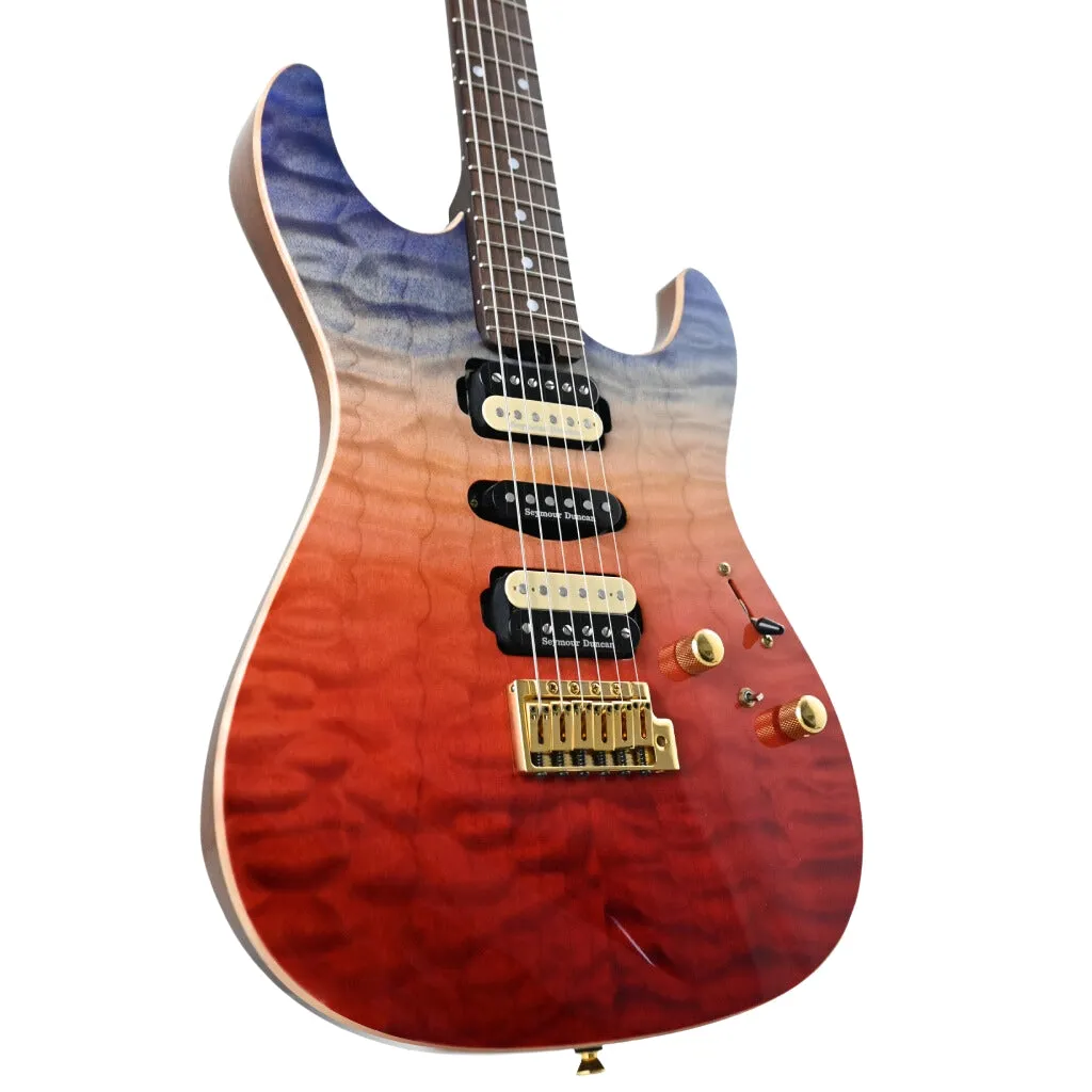 ESP Custom Shop Snapper CTM Electric Guitar - Blue Red Gradation
