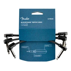 Fender Blockchain 4" Cable 3 Pack Angle/Angle