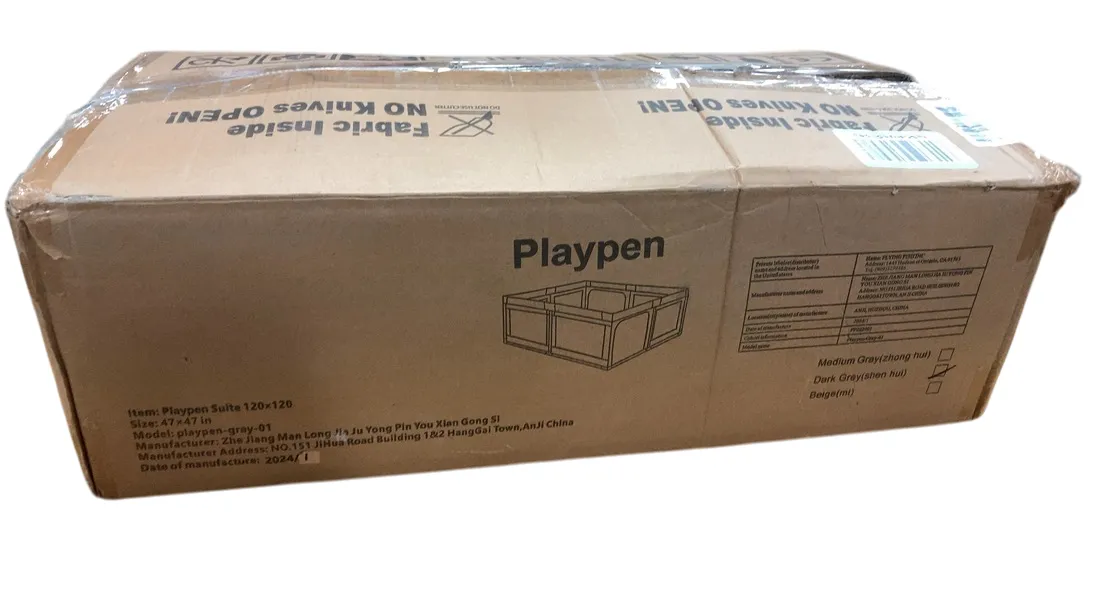 Flying Fish Playpen, Dark Gray, 47 x 47in