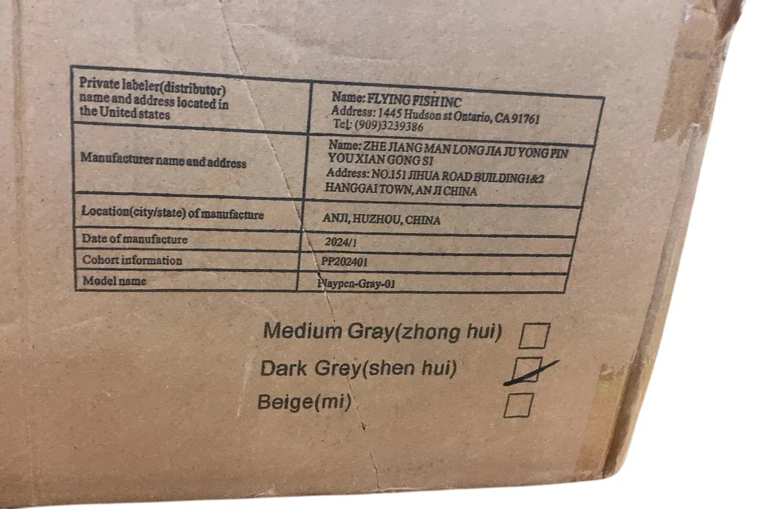 Flying Fish Playpen, Dark Gray, 47 x 47in