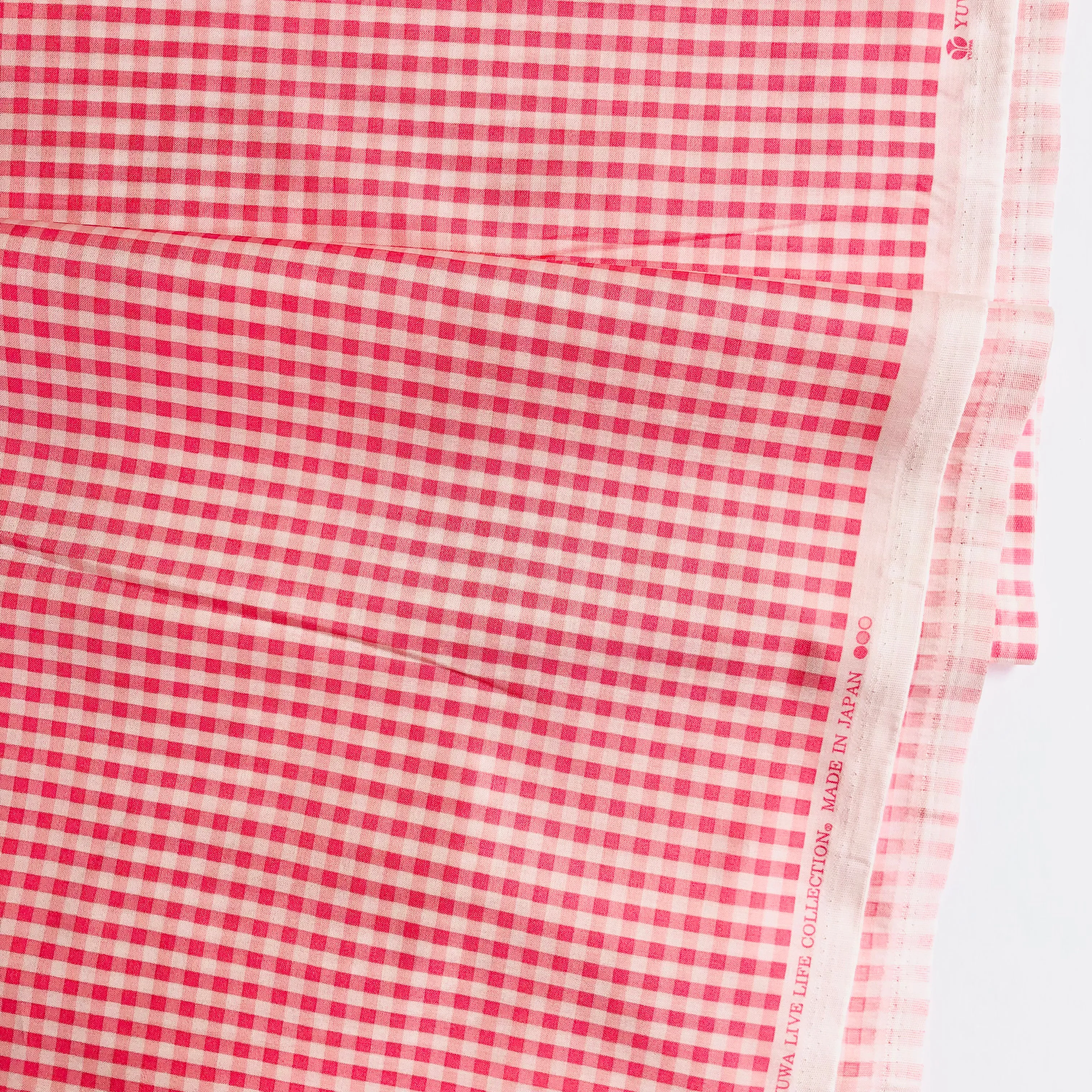 Gingham Check - Candy Pink (pink and pale pink) - Yuwa Live Life Collection