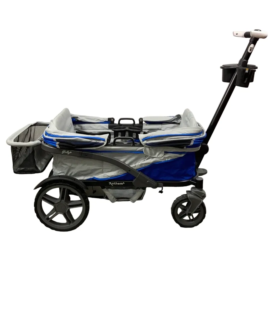 Gladly Family Anthem4 Classic 4 Seater All Terrain Wagon Stroller, Electric Silver