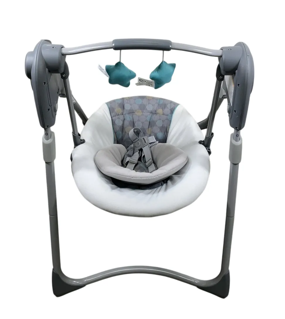 Graco Slim Spaces Compact Baby Swing, Grey