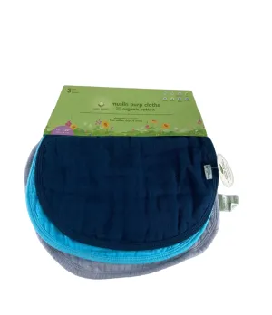 Green Sprouts Muslin Burp Cloths, Blue, 3 Pack