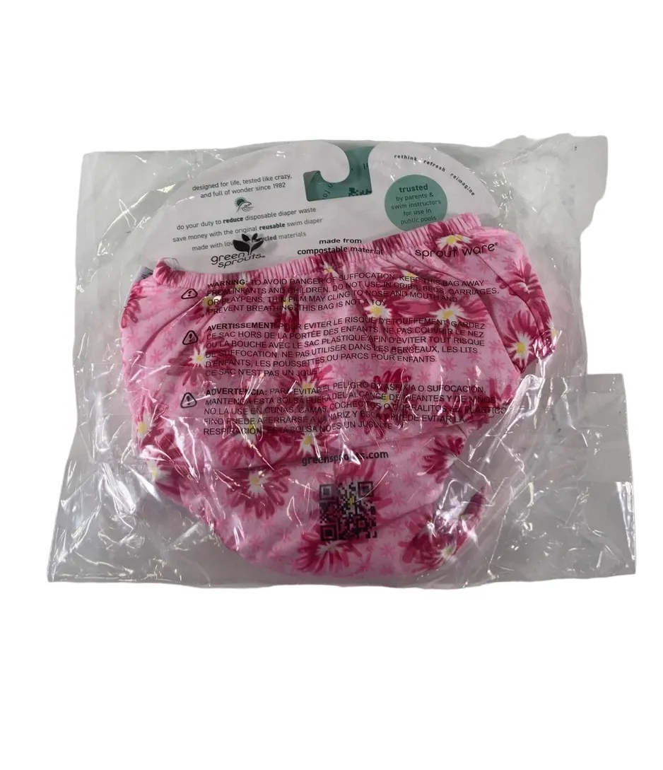 Green Sprouts Swim Diaper, 6 Months, Pink Chilenito Cactus Flower