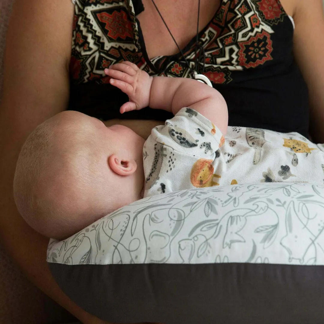 Hippychick Feeding Pillow - Animal Friends / Grey