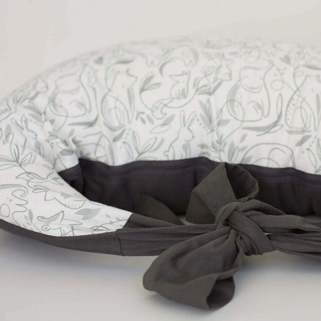 Hippychick Feeding Pillow - Animal Friends / Grey