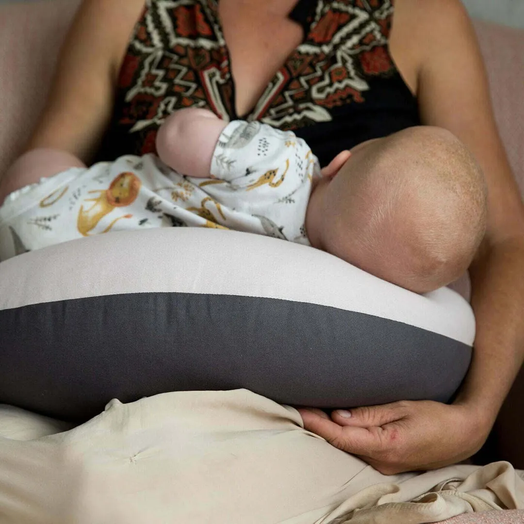 Hippychick Feeding Pillow - Charcoal / Dusky Pink