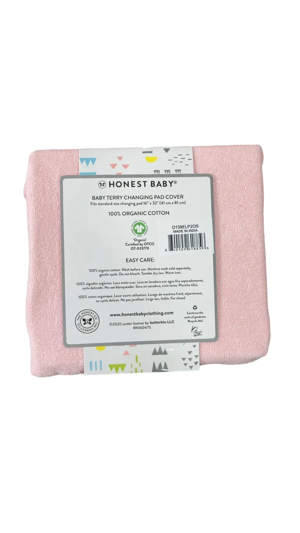 Honest Baby Organic Cotton Changing Pad Cover, Light Pink