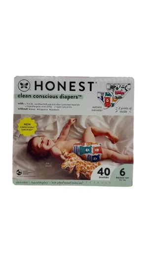 Honest Company Club Box Diapers, Size 6, Beary Cool/Big Trucks, 40 Count