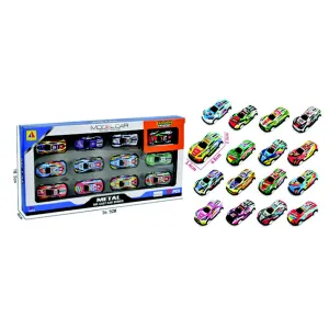 Huada Die-Cast Pull Back Car 12pc 3 x 6 x 2cm