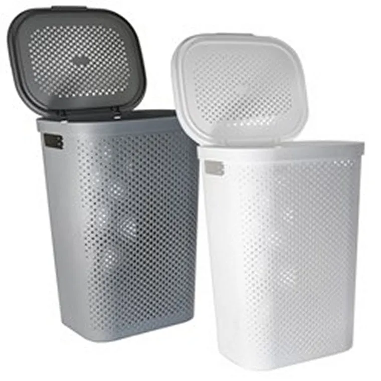 Hudson Laundry Hamper w/ Lid, 60L , Asstd