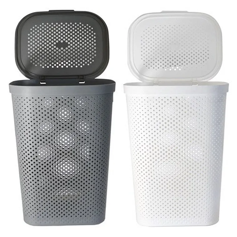 Hudson Laundry Hamper w/ Lid, 60L , Asstd