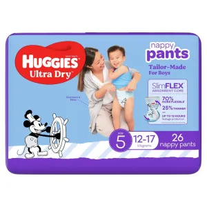 Huggies Nappy Pants Boy 26pk, Size 5, Walker