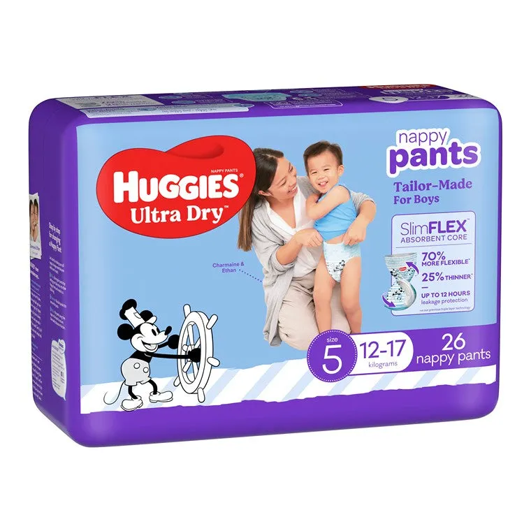 Huggies Nappy Pants Boy 26pk, Size 5, Walker