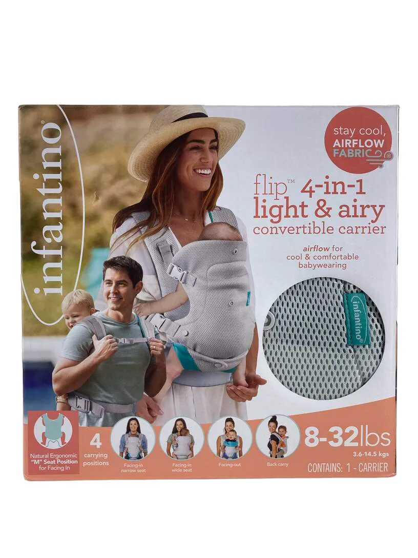 Infantino Flip 4-in-1 Light And Airy Convertible Carrier, Teal