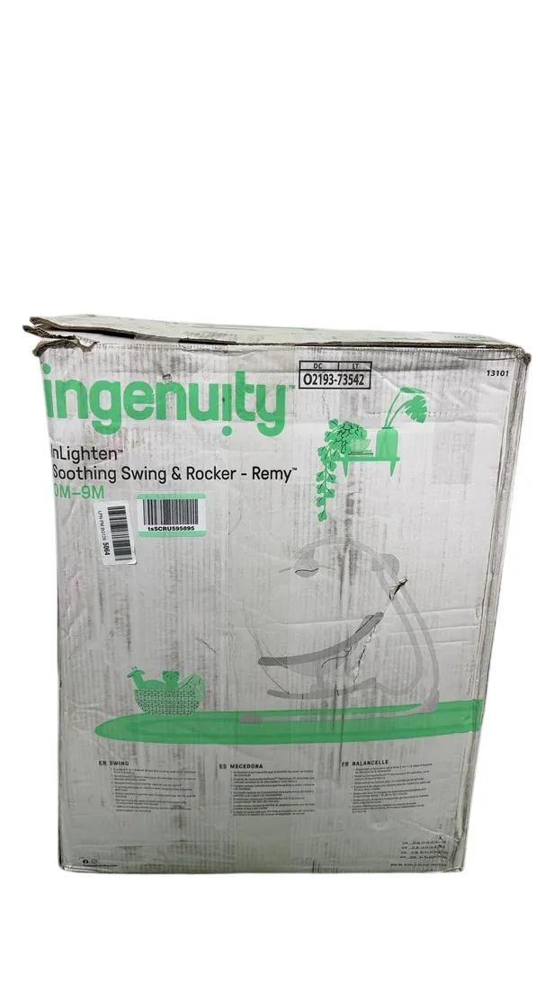 Ingenuity InLighten 2-in-1 Baby Swing And Rocker, Remy