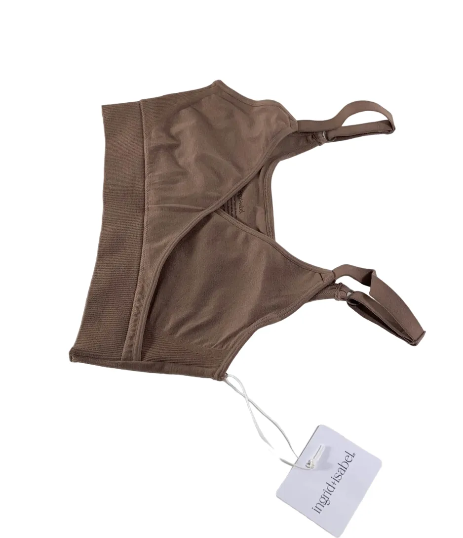 Ingrid & Isabel Cooling Crossover Nursing Bra, Small, Deep Taupe