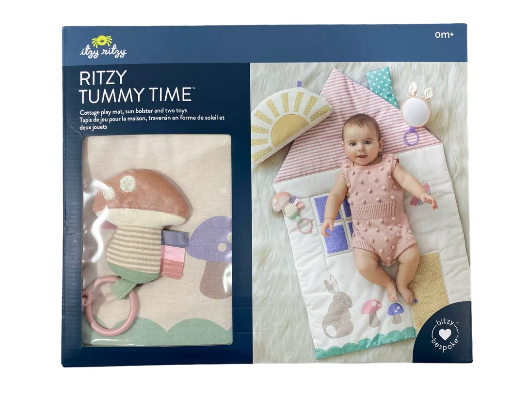 Itzy Ritzy Tummy Time Play Mat, Pink Cottage
