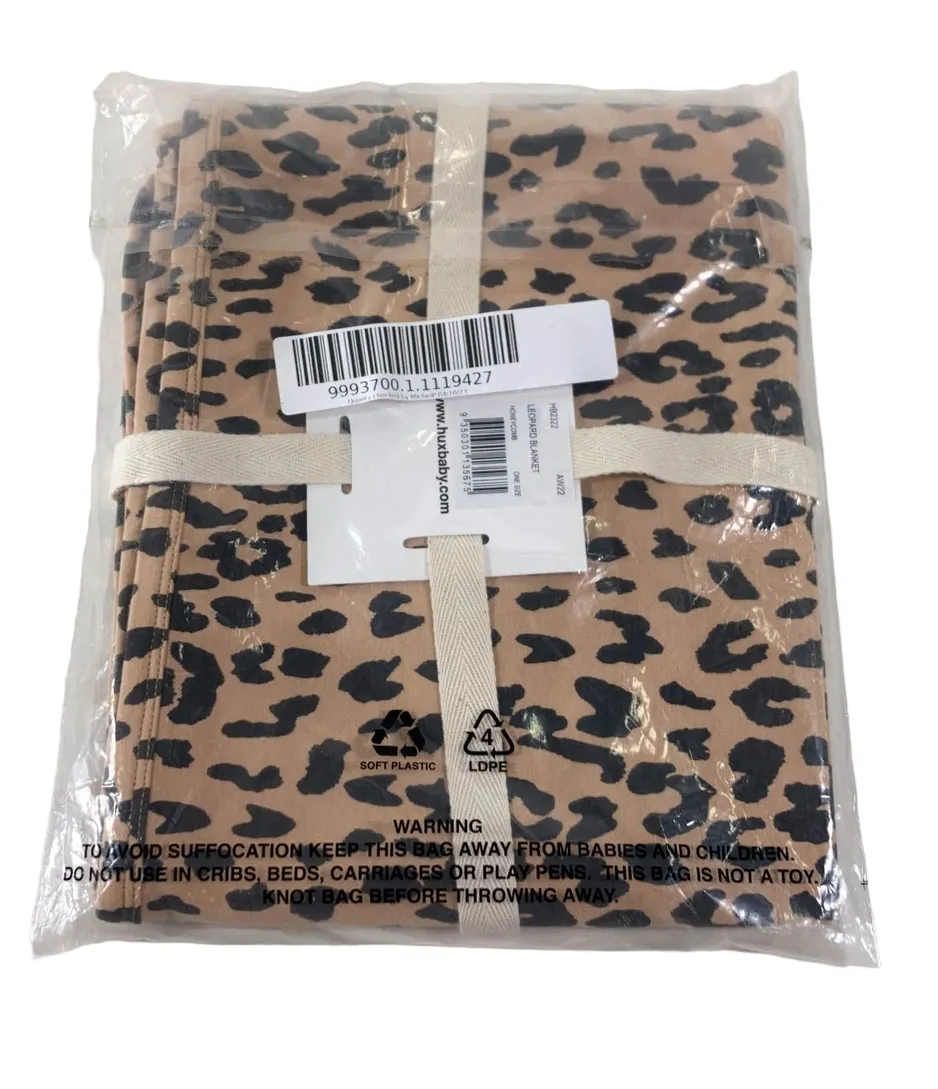 Jack And Emmy Huxbaby Organic Knit Blanket, Leopard