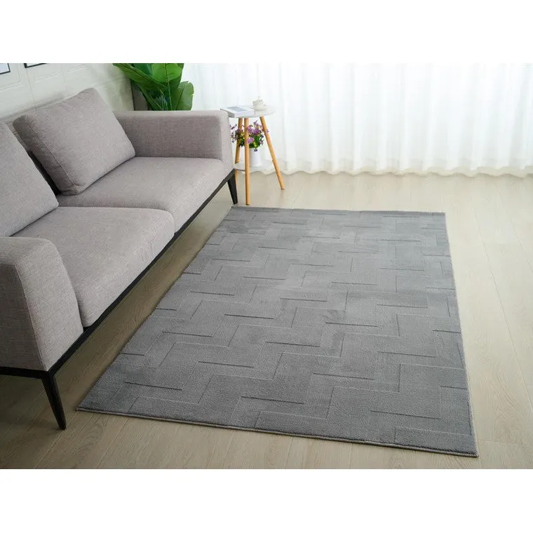 Jacquard Sherpa Rhys Rug, Dark Grey