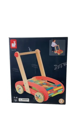 Janod ABC Wooden Trolley Push Cart
